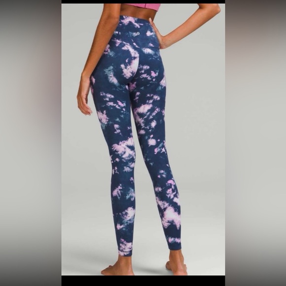 Lululemon Align High-Rise 25” leggings Circulate Tie Dye Mineral Blue size 12 - Picture 7 of 7